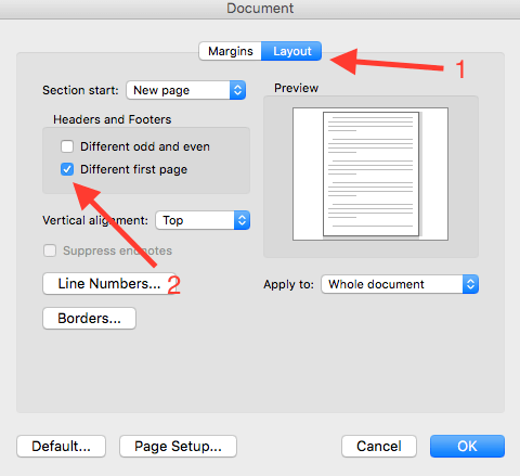 access header in word for mac